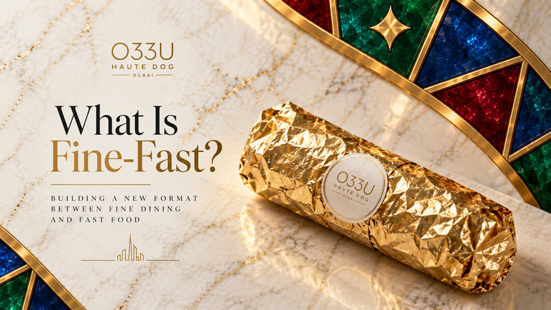The article's own O33U cover image: What Is Fine-Fast? Building a New Format Between Fine Dining and Fast Food.